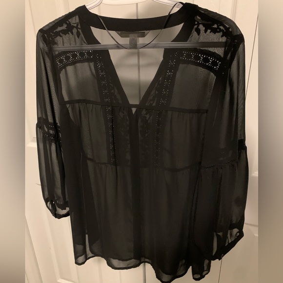 Lauren Conrad sheer black blouse, size M - Picture 2 of 6